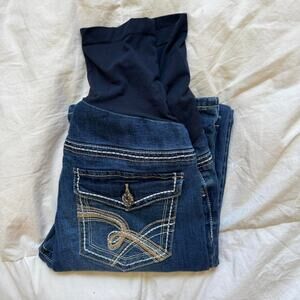 Indigo Blue Maternity Jeans Secret Fit Belly Sz S Bootcut Medium Wash Pregnancy